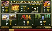 Captain's Treasure Slots Screen Shot 2