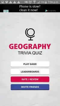 Geography Trivia Quiz Game Screen Shot 1