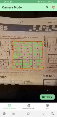 Sudoku Solver (Camera) Screen Shot 0