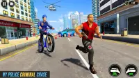 Police BMX Bicycle Street Gangster Shooting Game Screen Shot 1