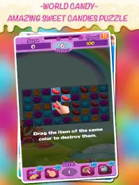 Blast Candies in World Candy: Free Match 3 Puzzle Screen Shot 3
