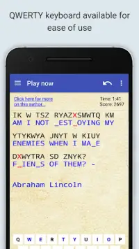 Cryptogram Puzzle Quotes Game Screen Shot 4