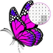 Couleur de papillon par nombre - Pixel Art