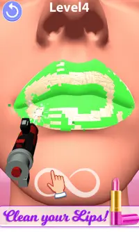 Lip Art 3D Satisfying Lipstick Tattoo Art Game Screen Shot 4