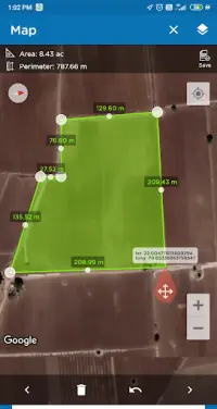GPS Land Area Calculator- Fields Area Measurement Screen Shot 2