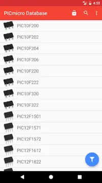 PICmicro Database Screen Shot 0