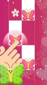 Pink Butterfly Piano - Girly Piano Tiles Butterfly Screen Shot 0