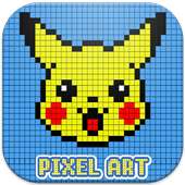 Pikachu Color By Number - Pokemon Pixel Art Games