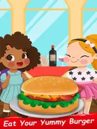 बच्चों के स्ट्रीट खाद्य बर्गर पाक कला खेल Screen Shot 9