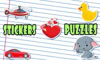 Stickers puzzles game for kids Screen Shot 0