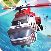 Mr. Blocky Police Helicopter Cops