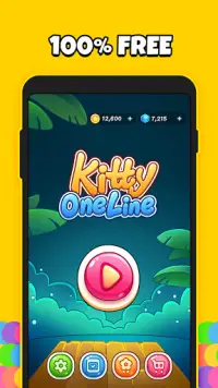 Kitty One Line - Stroke Fill Block Puzzle Game Screen Shot 1