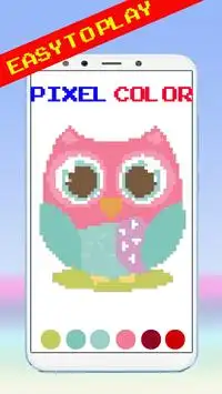 Owl Coloring By Number Pixel Art Screen Shot 5