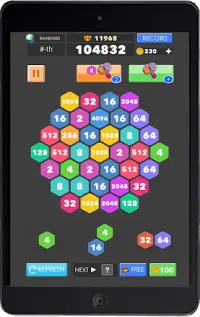 2048 Hexagon Tiles & Number Puzzle & Hexagon Block Screen Shot 8