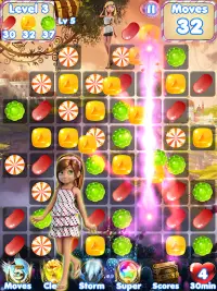 Candy Girl - Cute match 3 games Screen Shot 2