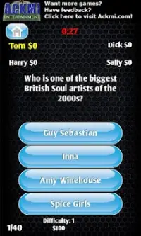 Ackmi 2000s Music Trivia Quiz Screen Shot 1