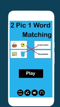 2 Pic 1 Word Match - Word Guessing Fun Screen Shot 0