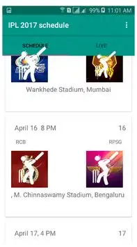 IPL 2017 Schedule Screen Shot 0