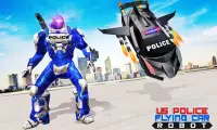 Flying Police Car Robot Hero: Robot Games Screen Shot 2