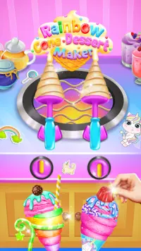 Rainbow Cone Dessert Maker - Girls Ice Cream Games Screen Shot 0