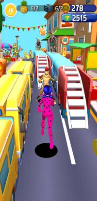 Subway Princess Lady & Cat Runner 3D Screen Shot 0
