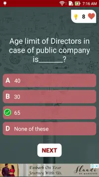 Business Law Quiz Screen Shot 2