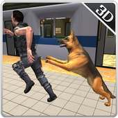 警察の地下鉄のセキュリティ犬