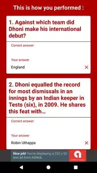 Cricket Quiz Screen Shot 4