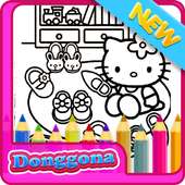 Girls Kitty Coloring