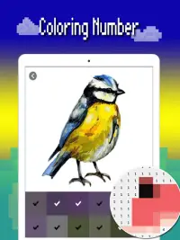 Vogels kleurnummer: Pixel art bird coloring 2019 Screen Shot 8