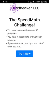 The SpeedMath Challenge Screen Shot 0