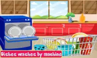 dish washing : girls cleaning kitchen game Screen Shot 3