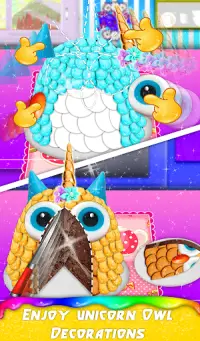 Unicorn Rainbow Owl Cake! Ultima sensazione di cot Screen Shot 14