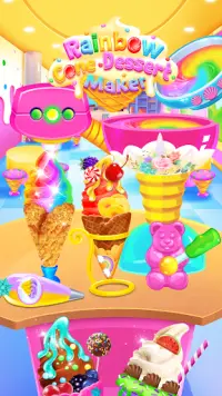 Rainbow Cone Dessert Maker - Girls Ice Cream Games Screen Shot 2