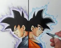 Rompecabezas de anime Juegos DBS Saiyan Goku Screen Shot 3