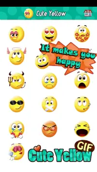 Cute Smiley Gif Emoji Sticker Screen Shot 0