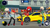 Spider Stickman Rope Hero Game Screen Shot 2