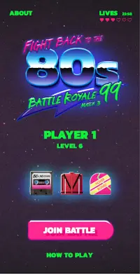 Fight Back to the 80's - Match 3 Battle Royale Screen Shot 0