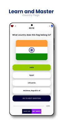 Flags of the World Quiz - मास्टर दुनिया के झंडे Screen Shot 2
