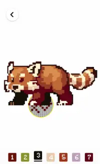 Red Pandas Pixel Art Color By Number Screen Shot 2