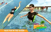 여자의 해변 수영 경기 레이스 게임 Screen Shot 6