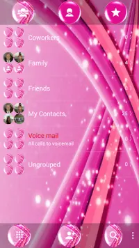 Dialer Theme Sparkling Pink Screen Shot 5