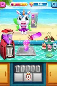 Unicorn Donut Maker Café - Trò chơi nấu ăn Screen Shot 2