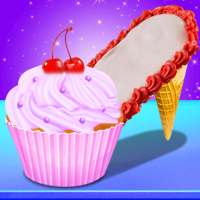 pembuat cupcake sepatu fashion gadis - memasak