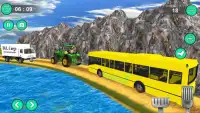 トラクター 引く バス ゲーム- トラクター 運搬する シミュレータ Screen Shot 3