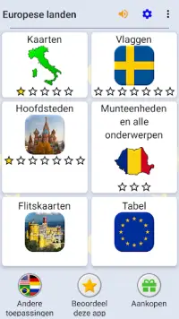 Europese landen - Kaarten, vlaggen en hoofdsteden Screen Shot 2