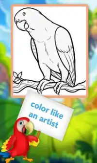 Buku Mewarnai Burung 2018! Game Paint Gratis Screen Shot 7