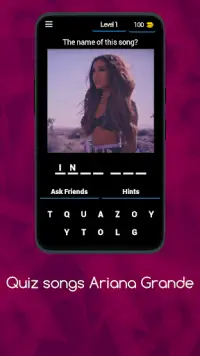 Quiz songs Ariana Grande Screen Shot 0