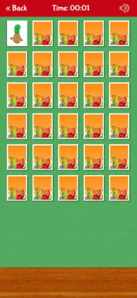 Fruits and Vegetables Memory Match Game Screen Shot 3