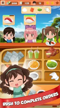 Sushi restaurant kegilaan: permainan memasak chef Screen Shot 3